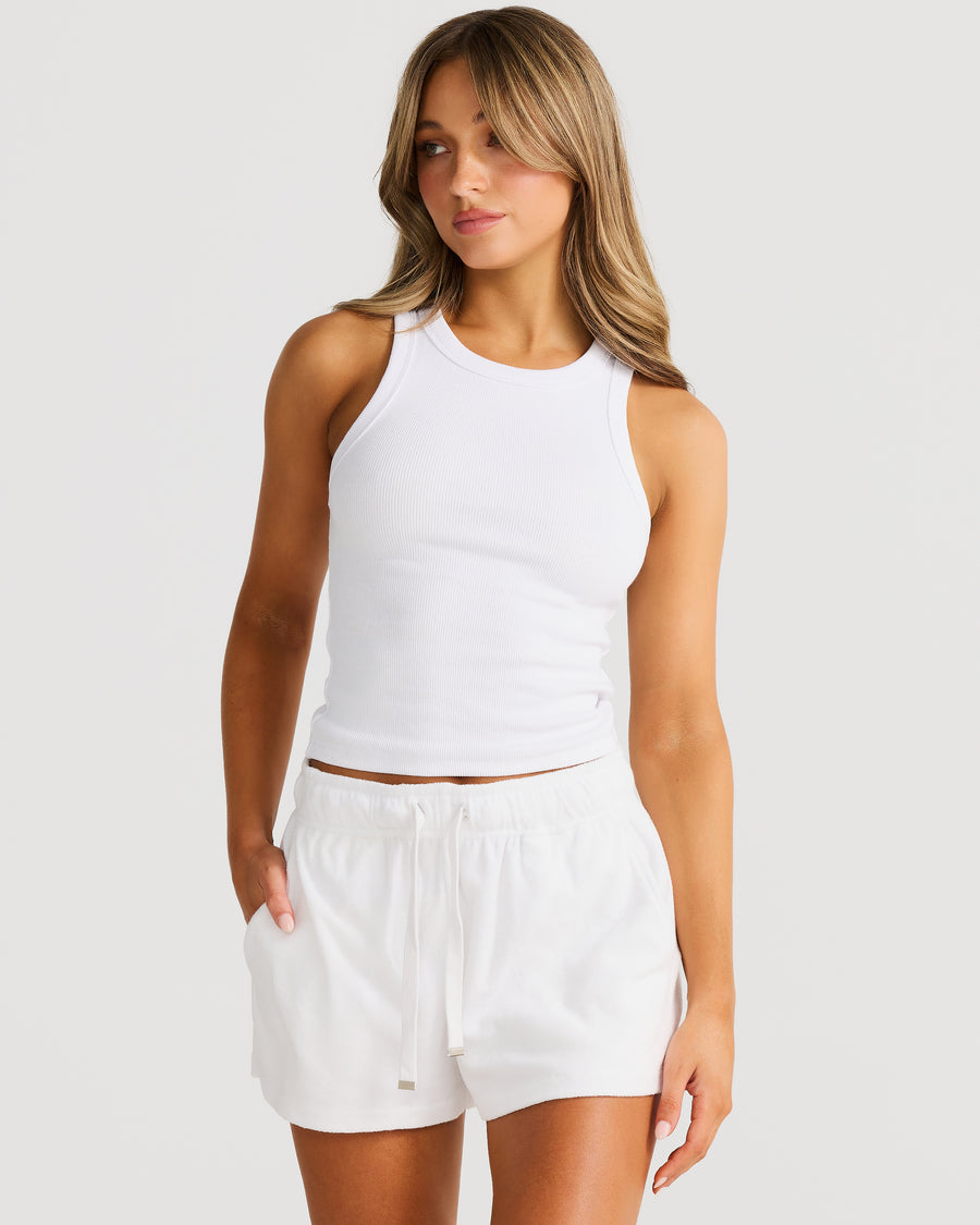 Terry Lounge Short White – Vacay Swimwear