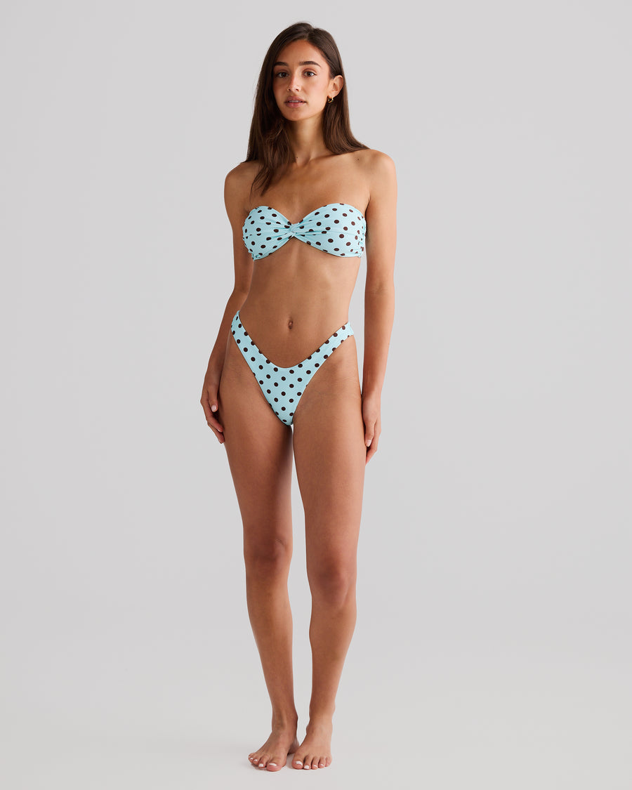 Positano Top Blue Polka