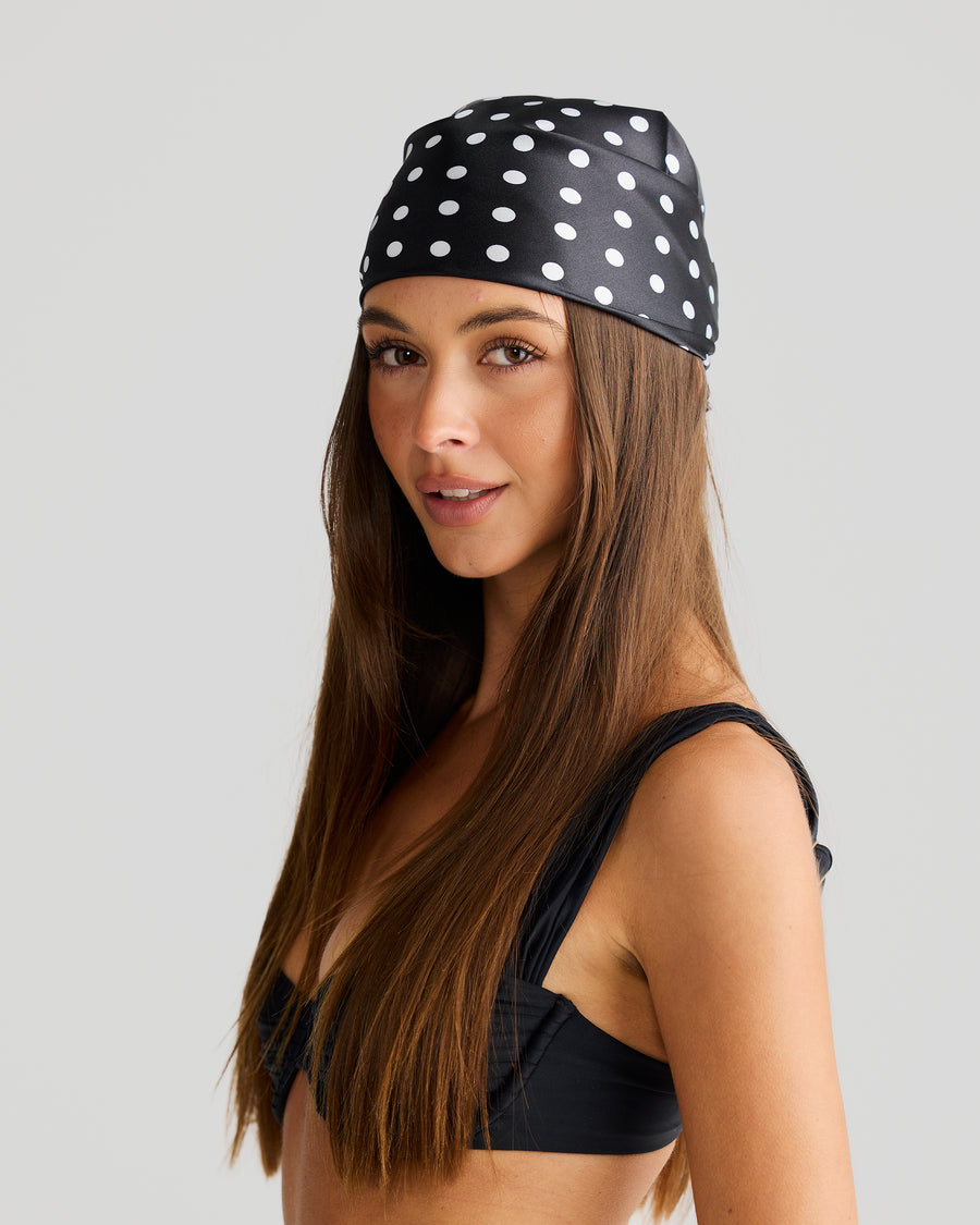 Havana Head Scarf Black Polka