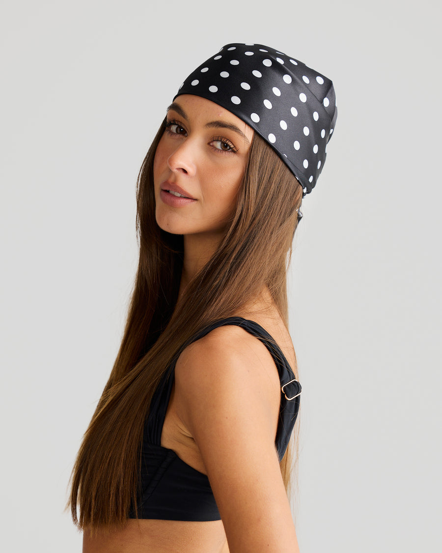 Havana Head Scarf Black Polka