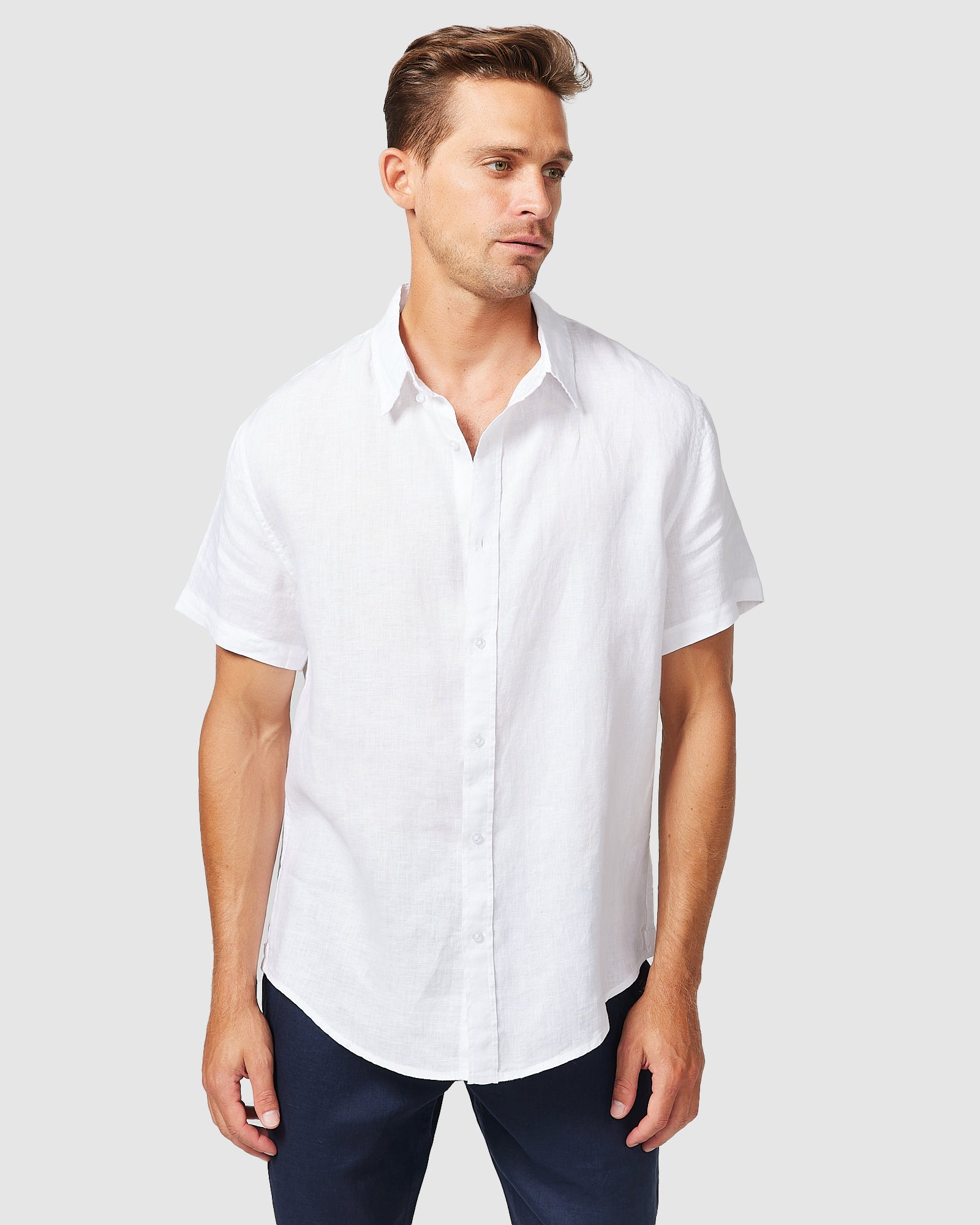 S/S Linen Shirt White – Vacay Swimwear