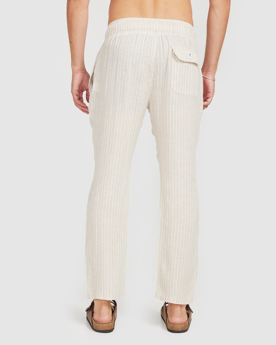 Linen Pants Brown Stripe